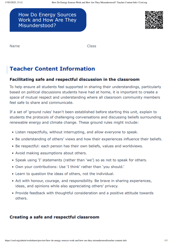 Sample Worksheet
