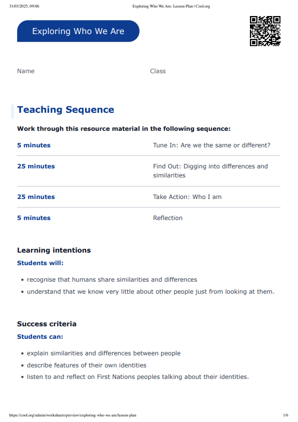Sample Worksheet