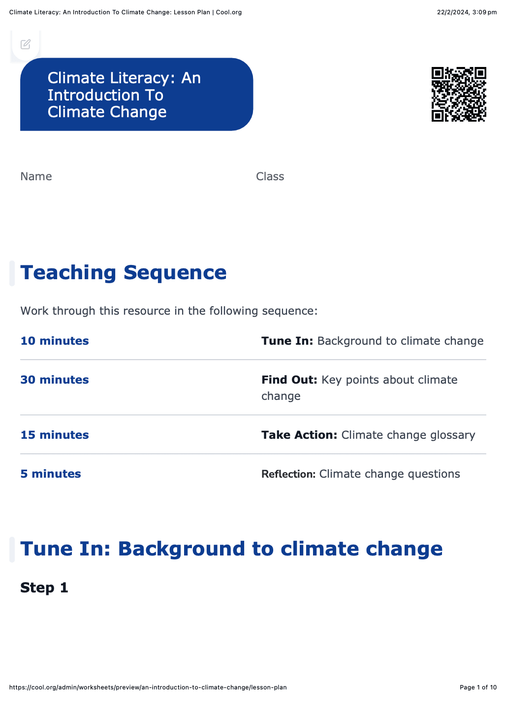 Sample Worksheet