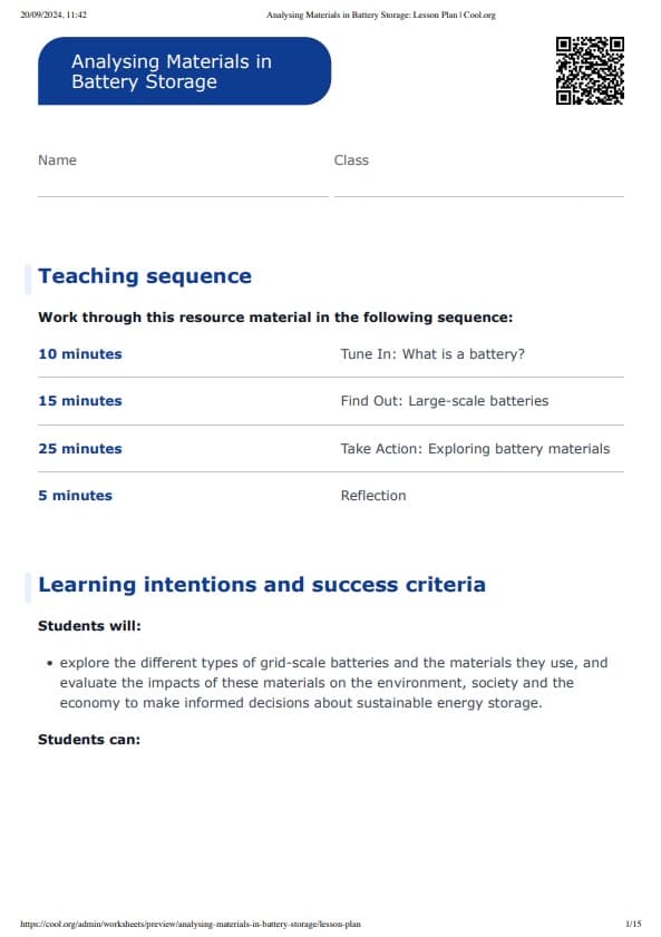 Sample Worksheet