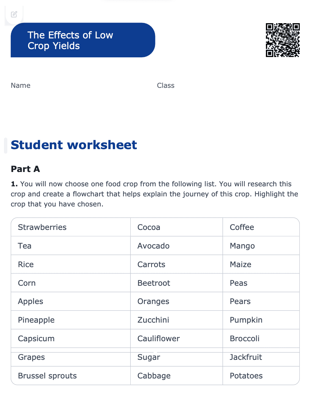 Sample Worksheet