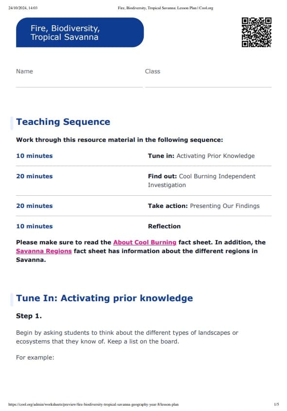 Sample Worksheet
