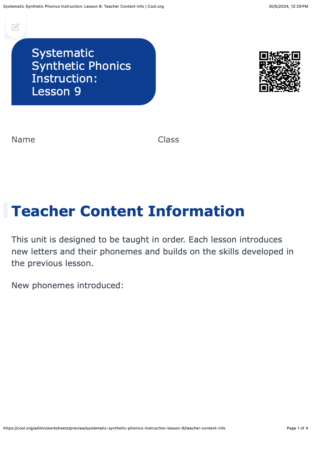 Sample Worksheet