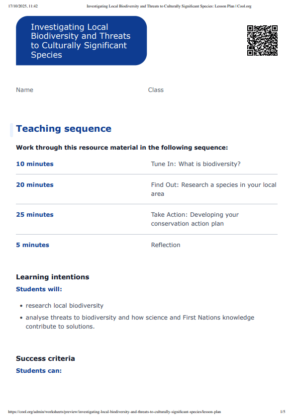 Sample Worksheet