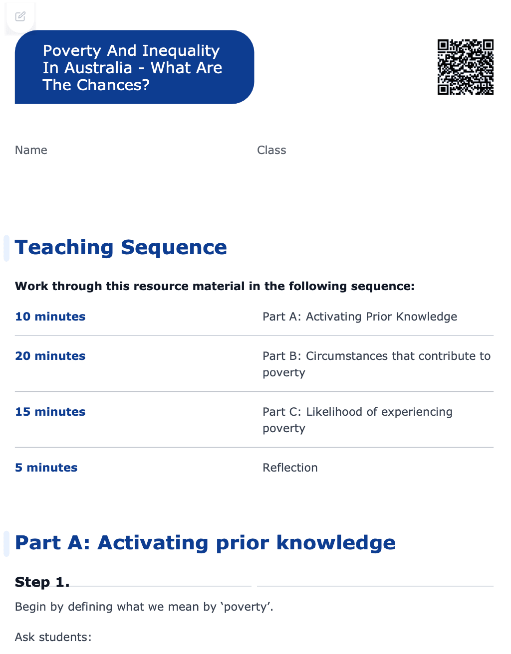 Sample Worksheet