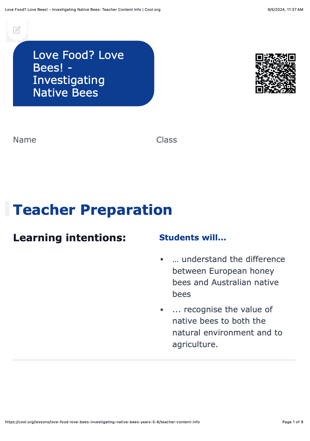Sample Worksheet