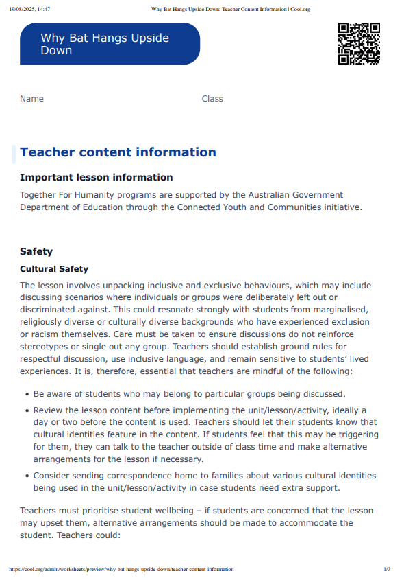 Sample Worksheet