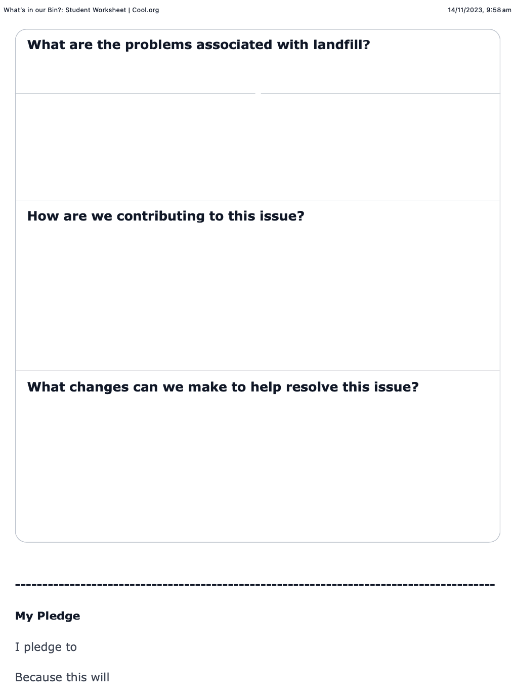 Sample Worksheet
