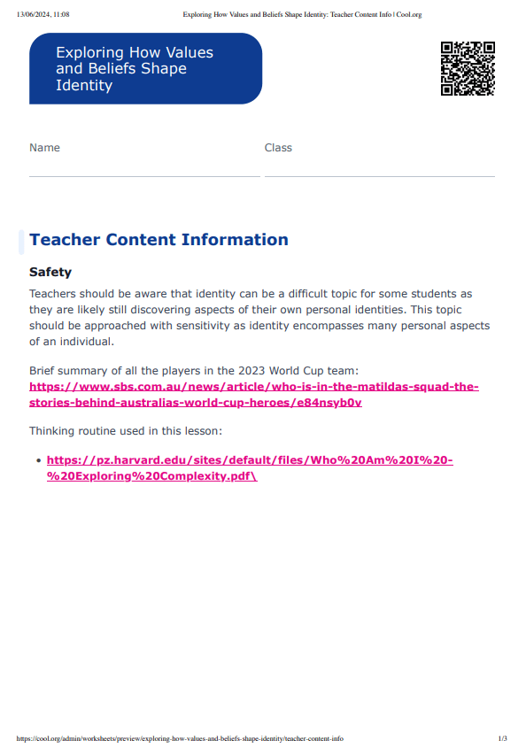 Sample Worksheet