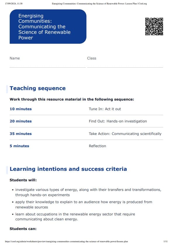 Sample Worksheet