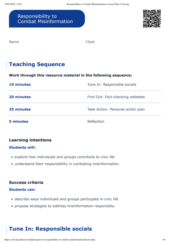 Sample Worksheet