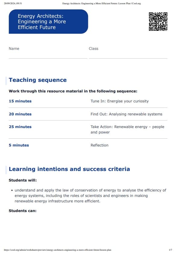 Sample Worksheet