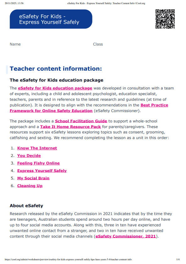 Sample Worksheet