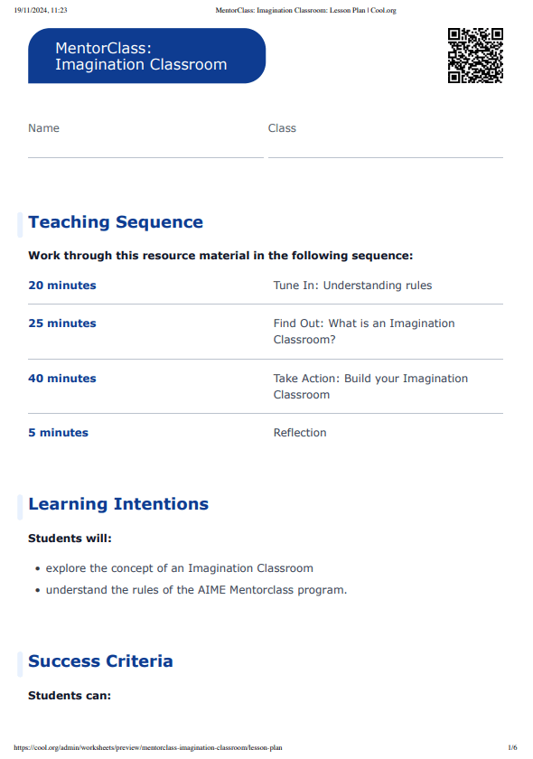 Sample Worksheet
