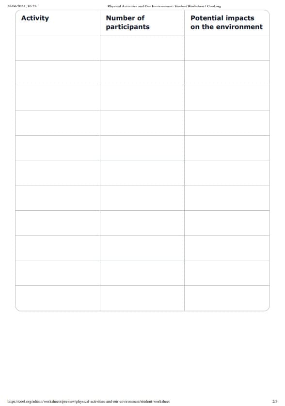 Sample Worksheet