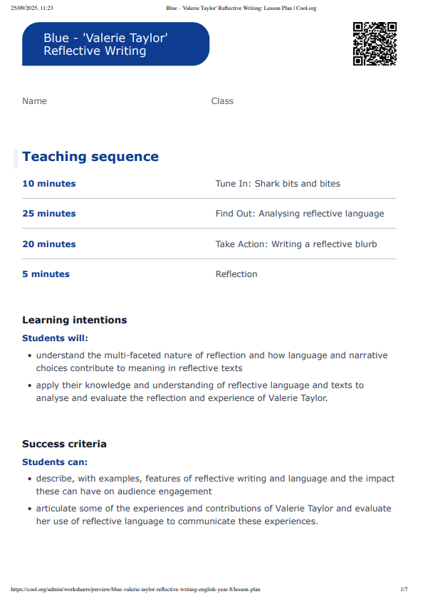 Sample Worksheet