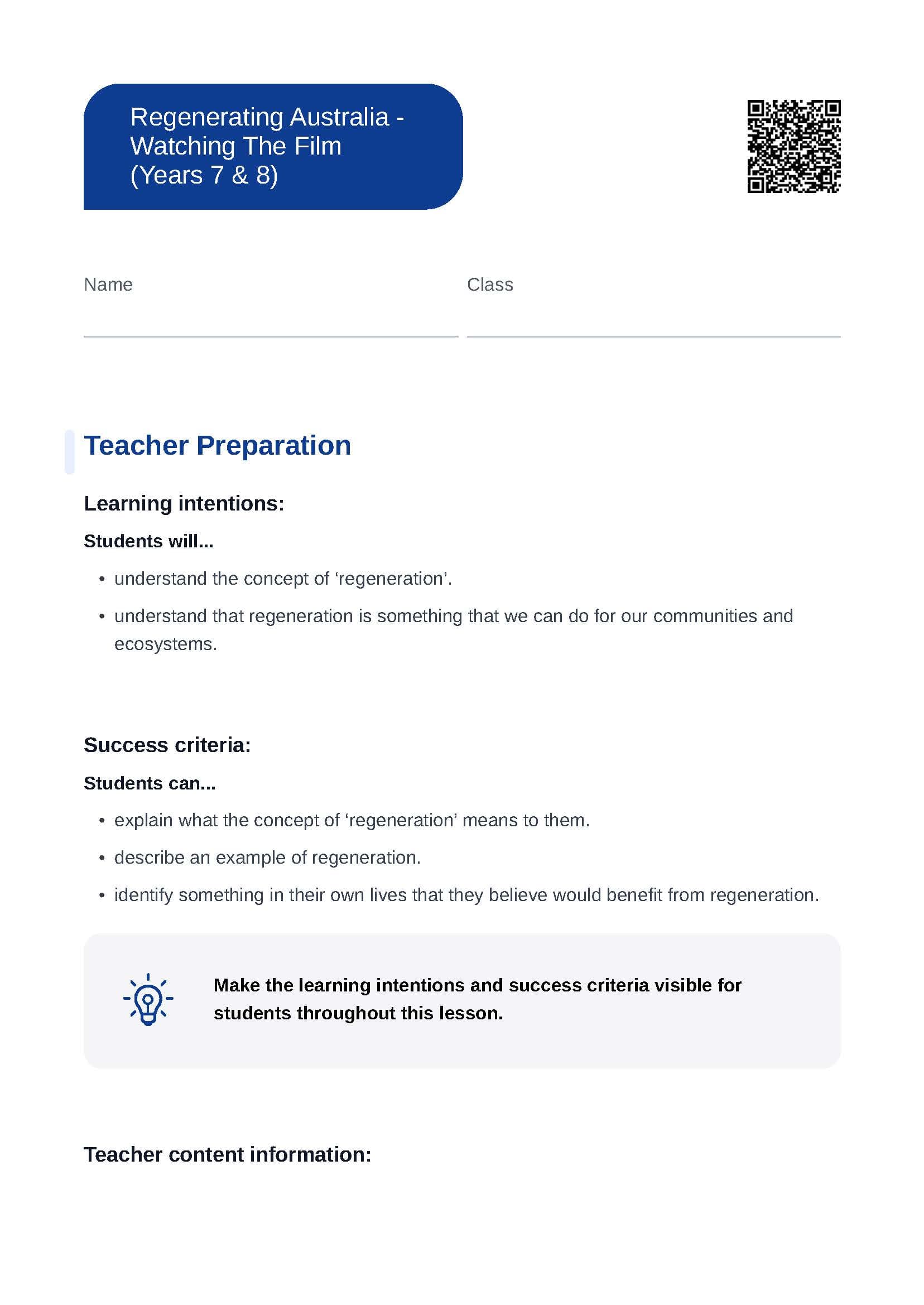 Sample Worksheet