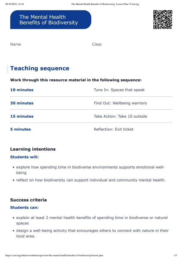 Sample Worksheet