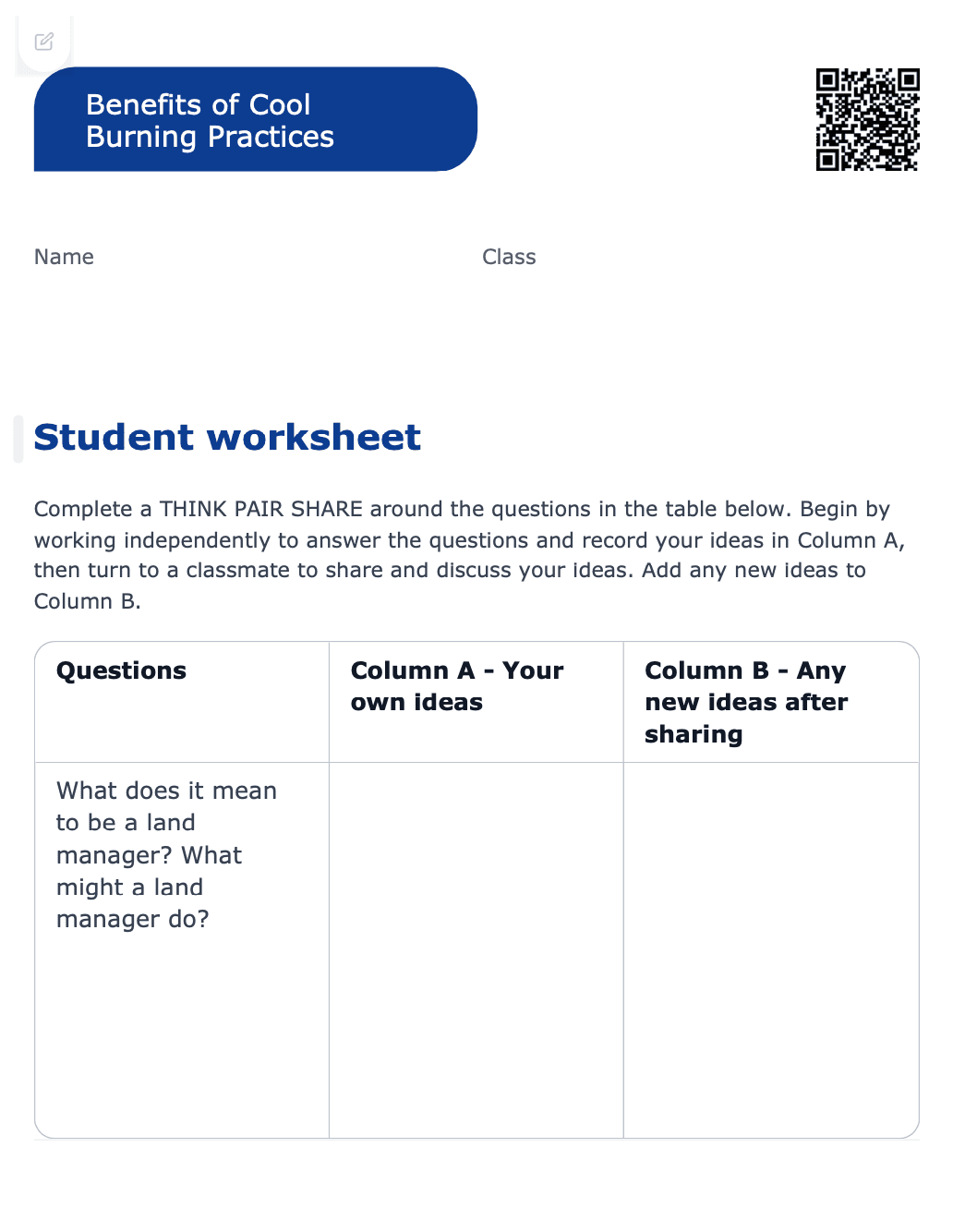 Sample Worksheet