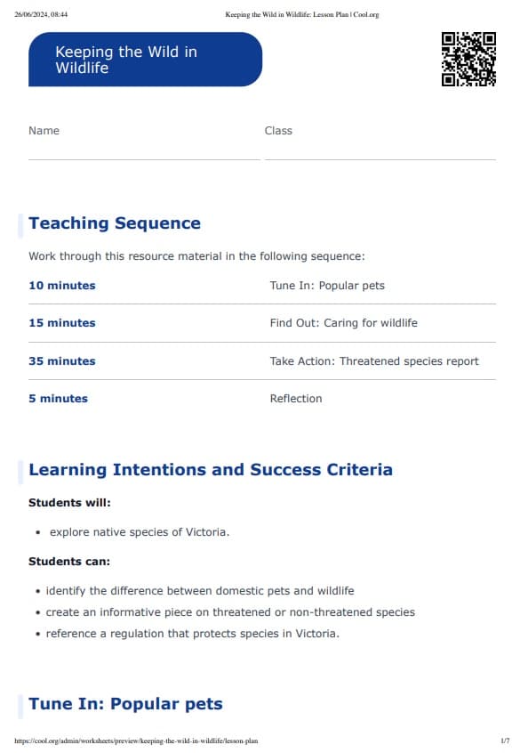 Sample Worksheet