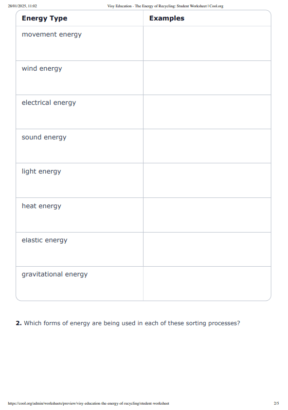 Sample Worksheet