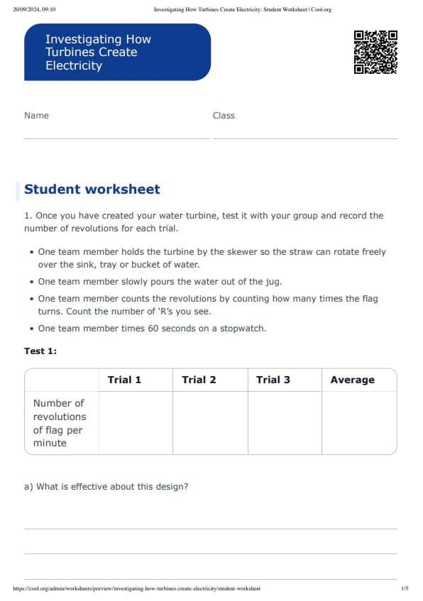Sample Worksheet