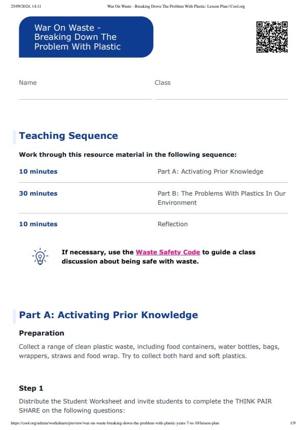 Sample Worksheet