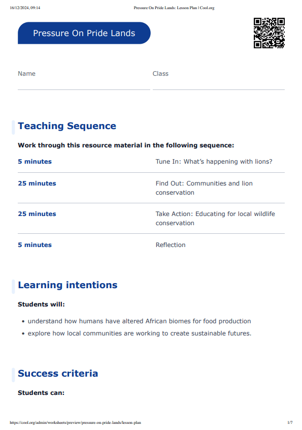 Sample Worksheet