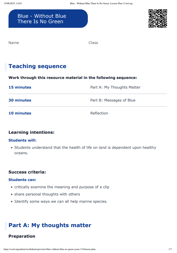 Sample Worksheet