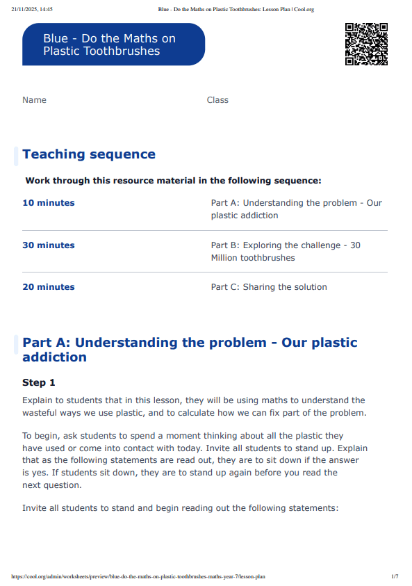 Sample Worksheet