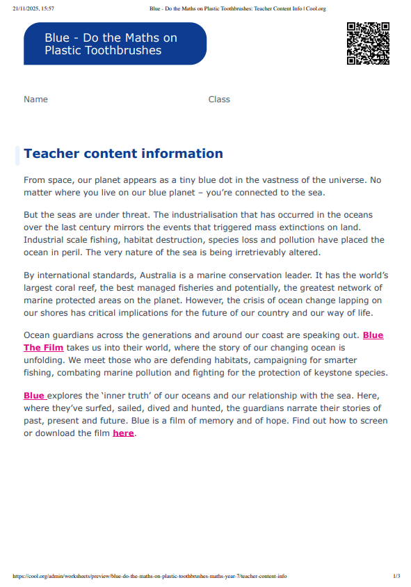Sample Worksheet
