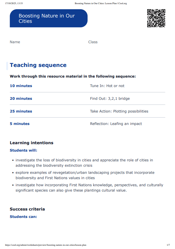 Sample Worksheet