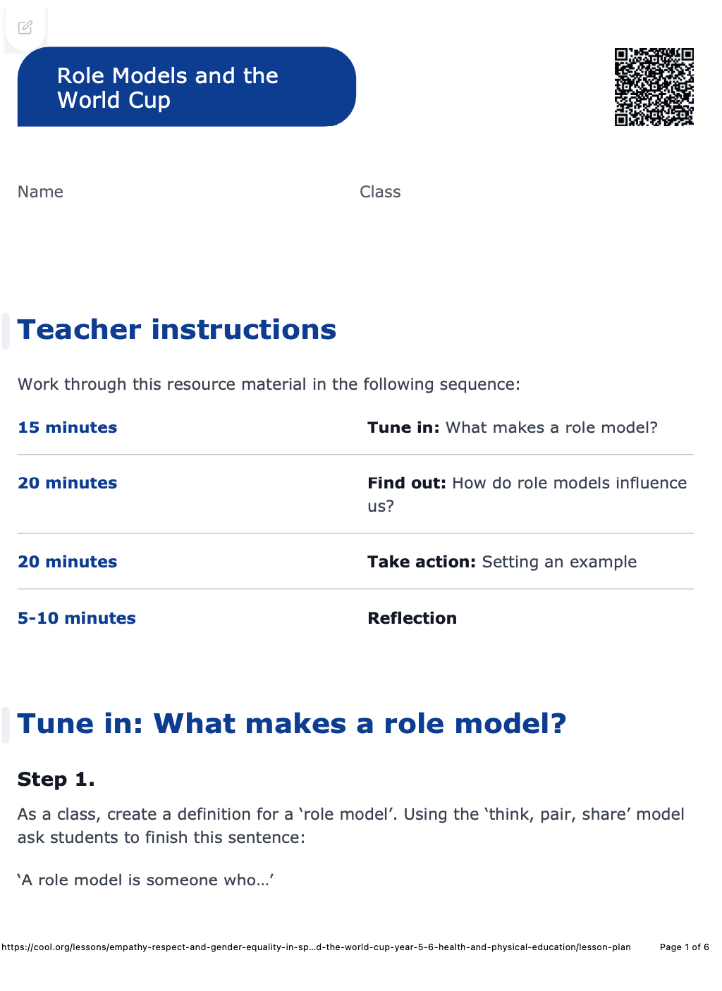 Sample Worksheet
