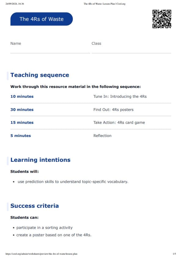 Sample Worksheet