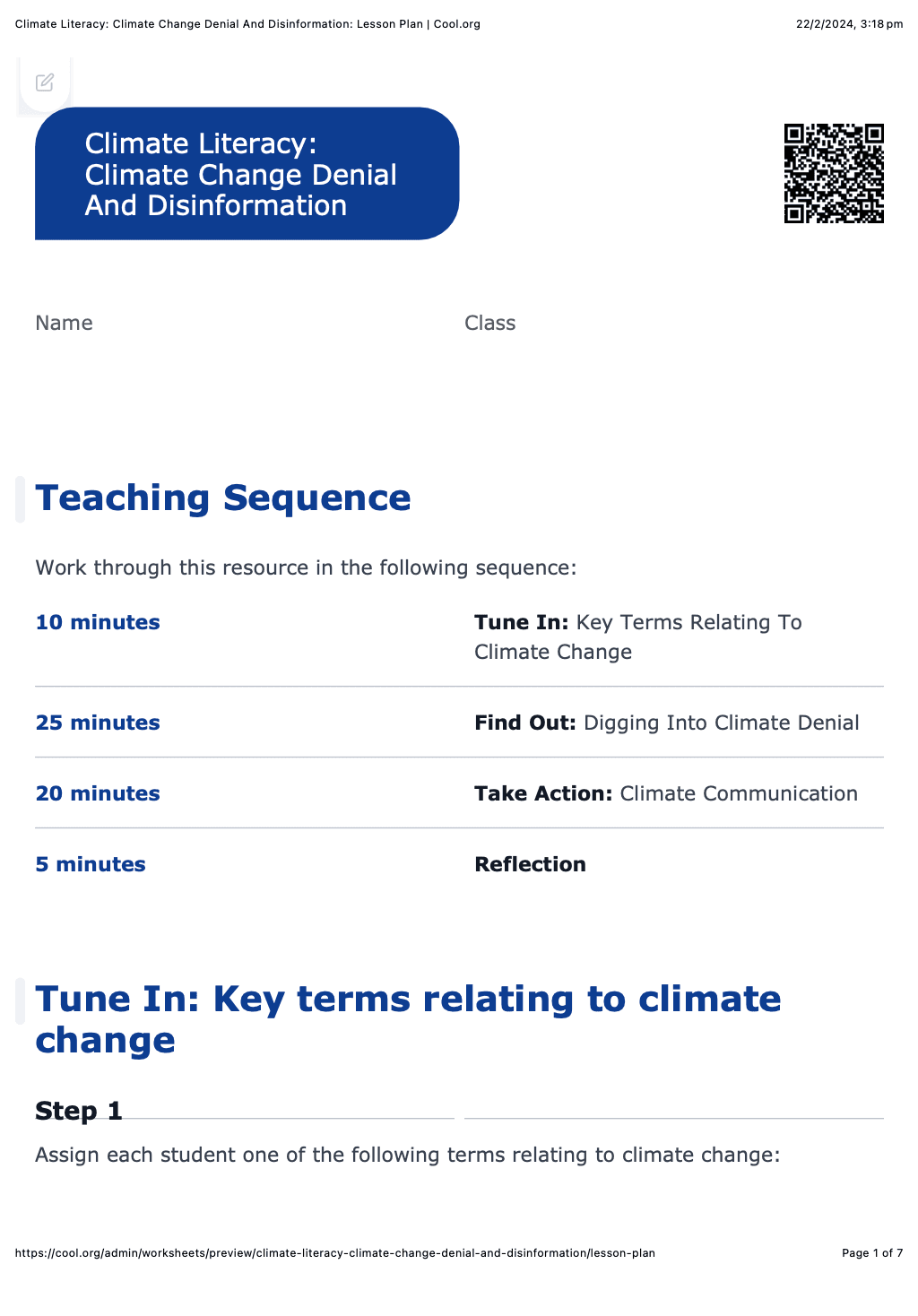 Sample Worksheet