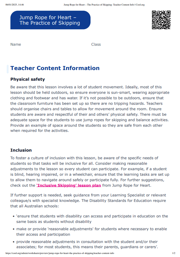 Sample Worksheet
