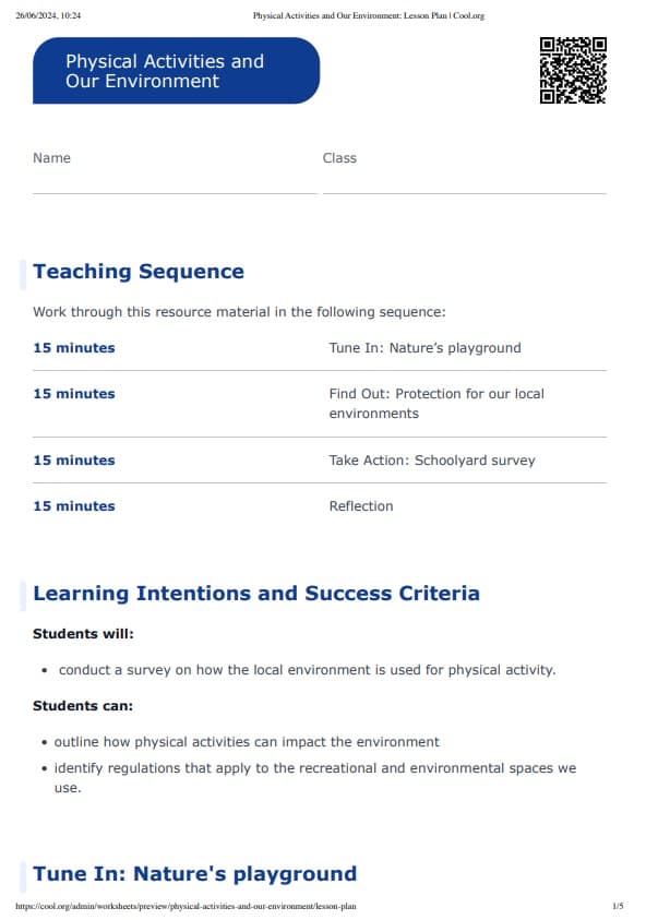 Sample Worksheet