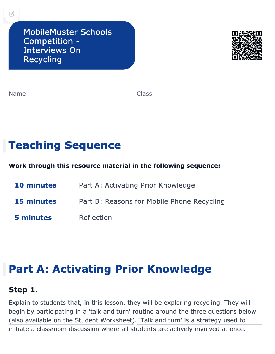 Sample Worksheet