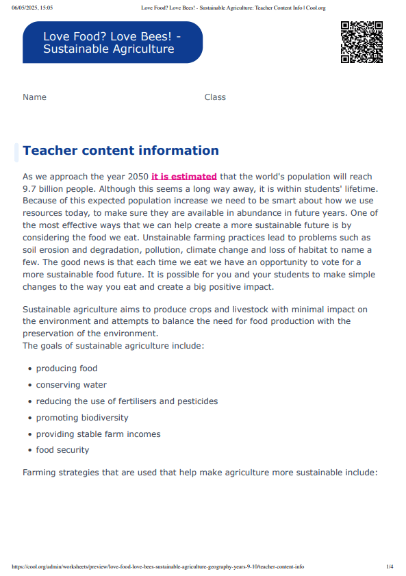 Sample Worksheet