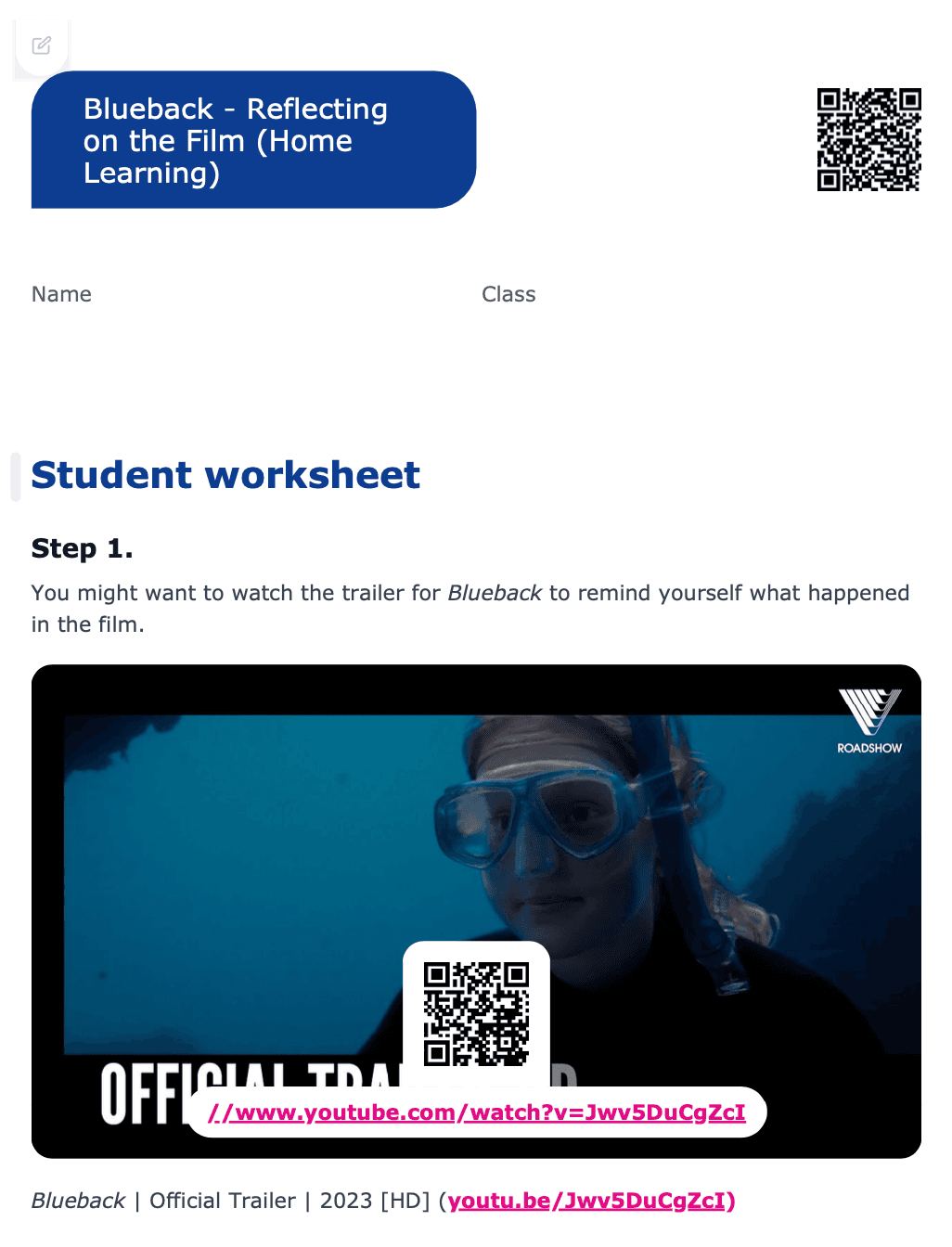 Sample Worksheet