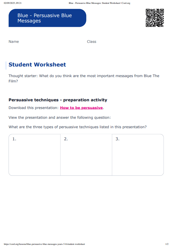 Sample Worksheet