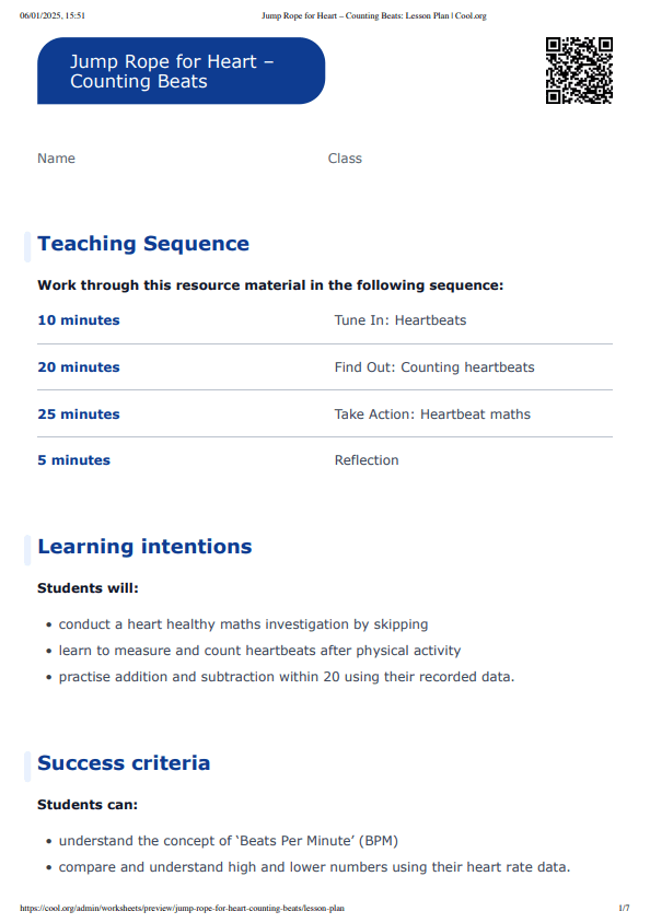 Sample Worksheet
