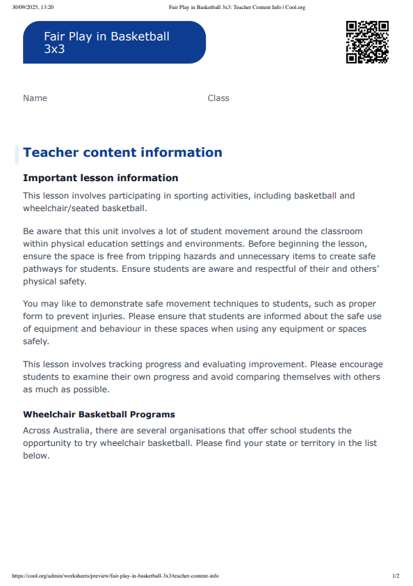 Sample Worksheet