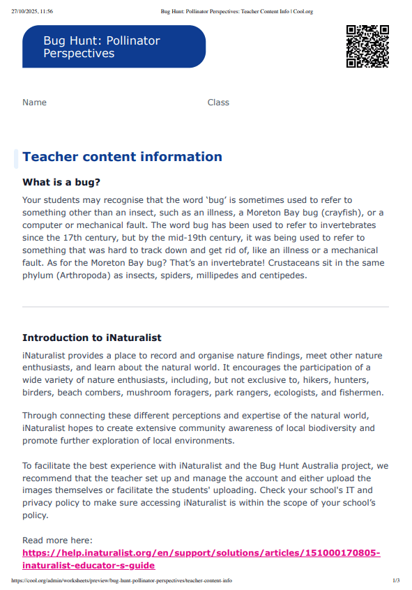 Sample Worksheet